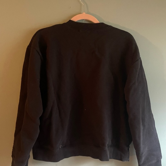 Black Sweatshirt with V-Neck Cutout - Picture 3 of 3